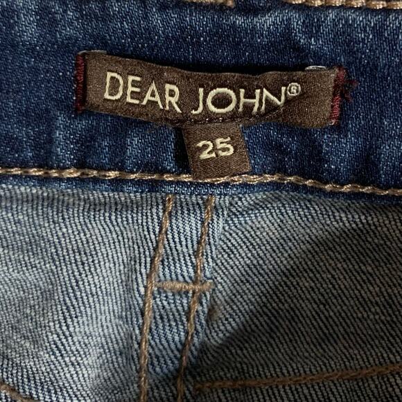 Dear John Playback Cuffed Cropped Straight Leg Jeans Distressed Blue Women's 25 - Picture 7 of 9